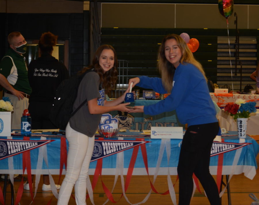 Seniors Ansley Crisp and Brianna Horgan are planning to attend P.C. after high school in the fall. 